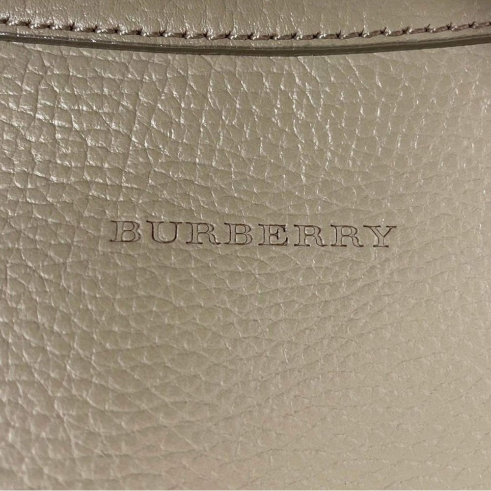 Burberry Tan Leather Bag with Pebbled Texture